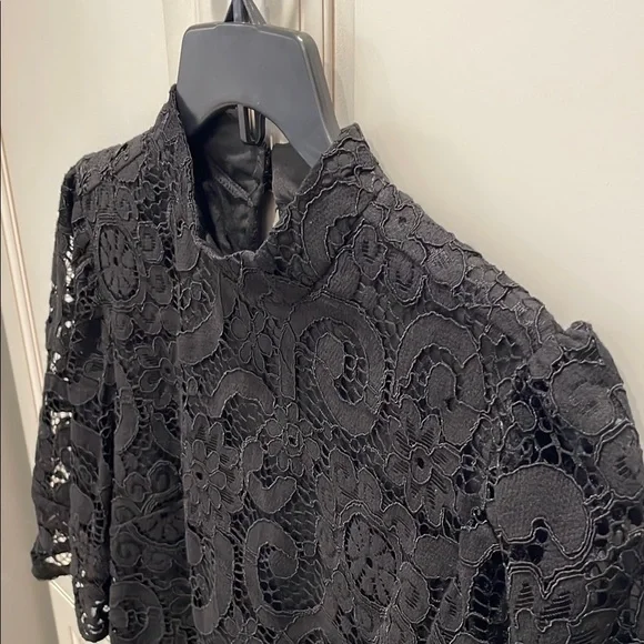 NANETTE LEPORE Elegant Black Lace Top Women’s Size M - Picture 7 of 13